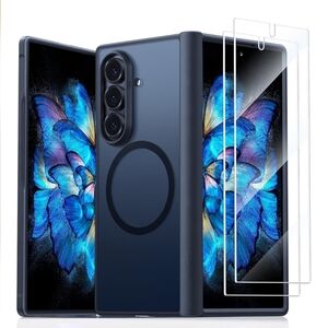 TORRAS Upgraded Magnetic Case for Samsung Galaxy Z Fold 7, ScreenProtector Black